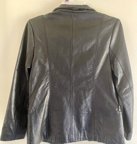Robert Comstock Expedition Black Leather Zip Up Jacket Men's Adult Size Small - Picture 3 of 4