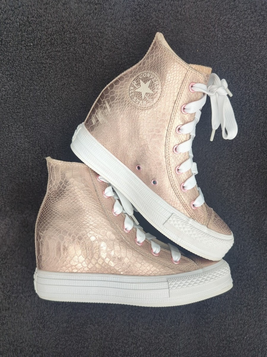 Converse Chuck Taylor All Star Lux Hi Top Rose Gold Leather Hidden