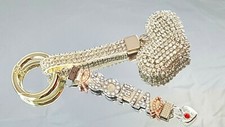 Personalized Custom ANY-NAME RHINESTONE BLING HEART Keychain Bag Charm Keyring