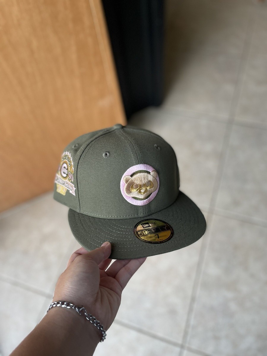 PINK MARTINI CHICAGO CUBS 1990 ASG FITTED HAT GREEN PINK GOLD