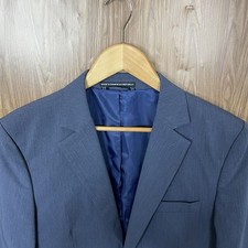 Nautica Blazer Jacket Mens 38R Light Blue Solid Polyester Viscose Double Vented