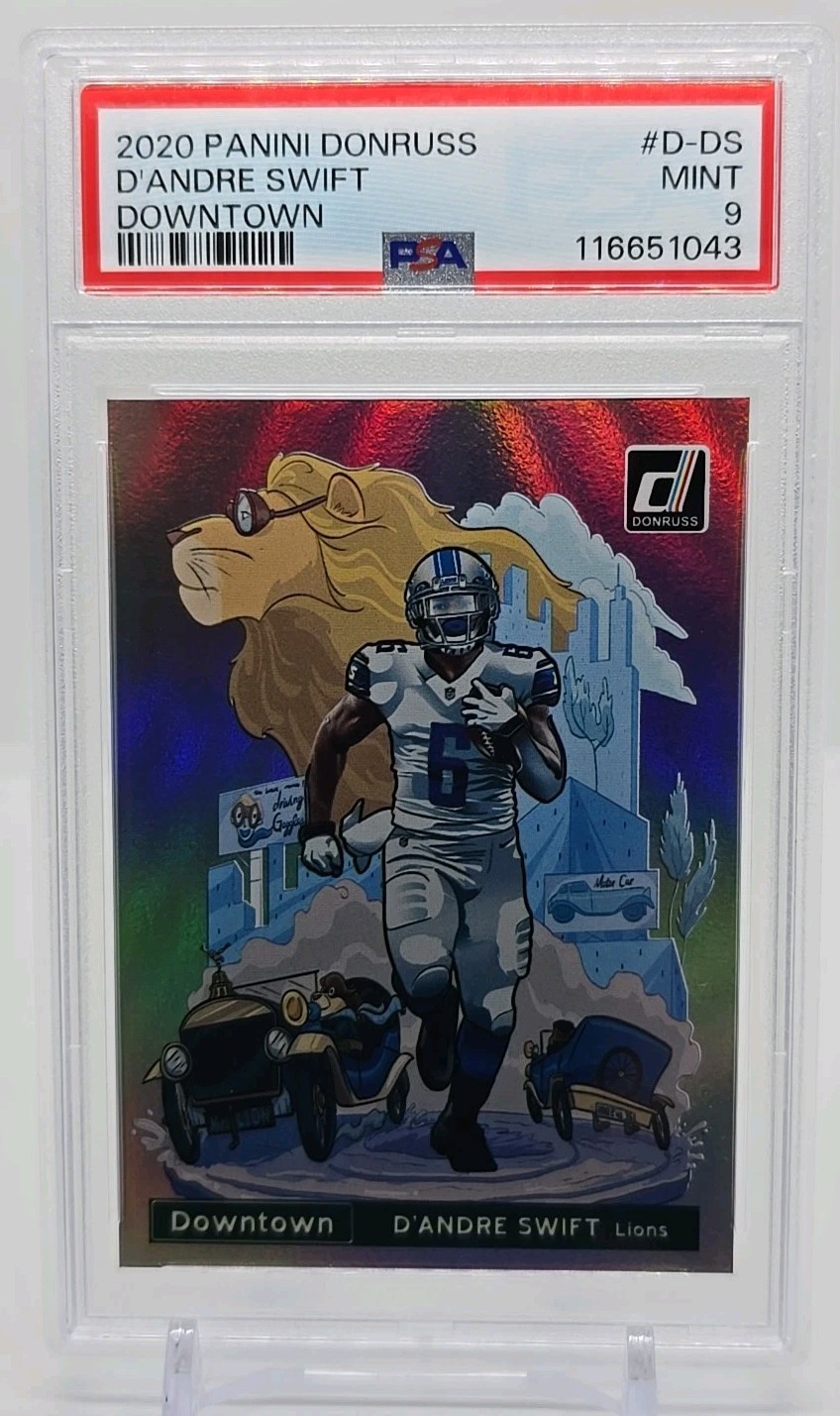 2020 Panini Donruss D'ANDRE SWIFT Downtown Rookie PSA 9  Gem Mint POP 20