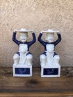 Two Rare Inmortals Porcelain Blue/White Statues Candlestick Asian Heavy 13” — photo 3