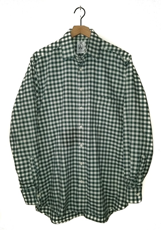 JC Cording & Company Shirt Green White Checked Cordings Button Up 16x41