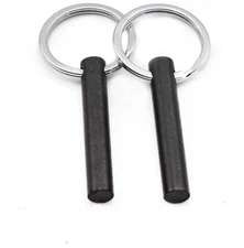 Survival Drilled Ferrocerium Flint Fire Starter Rod with Keychain Ring 2 Inch Pa