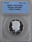 2016-S Kennedy Half Dollar Silver Proof ANACS PR 70 DCAM US Mint 50C