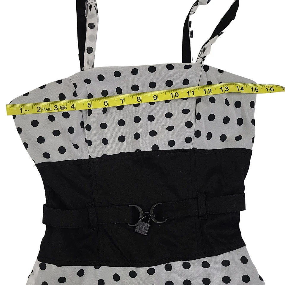 Vestido Vintage Tripp NYC Talla Pequeña Lunares Bloqueo Y2K Negro Blanco  Foto 4 de 4