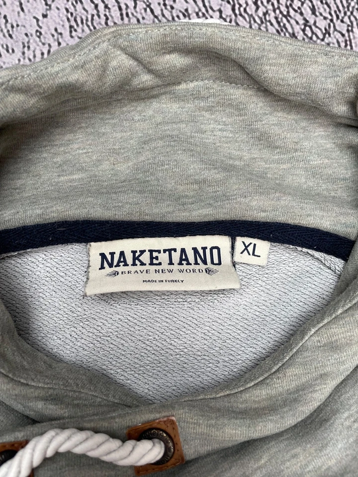 Sudadera Pullover Naketano Para Hombre Gris Verde Cuello Alto Talla XL Foto 4 de 4