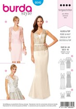 Schnittmuster Kleid Burda 6646 US 8-18 (Gr. 34-44) Deutsche Anleitung