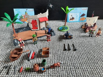 PLAYMOBIL 6146 Super Set Piratenfestung + Playmobil 6682 Piratenfloß, GEBRAUCHT