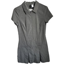 Divided H&M Women's Dress Collared Short Sleeve Size S Gray