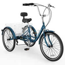 SUNYRISY Adult Tricycle, 7 Speed Three Wheel Cruiser Bike, 20 inch Adult Trikes