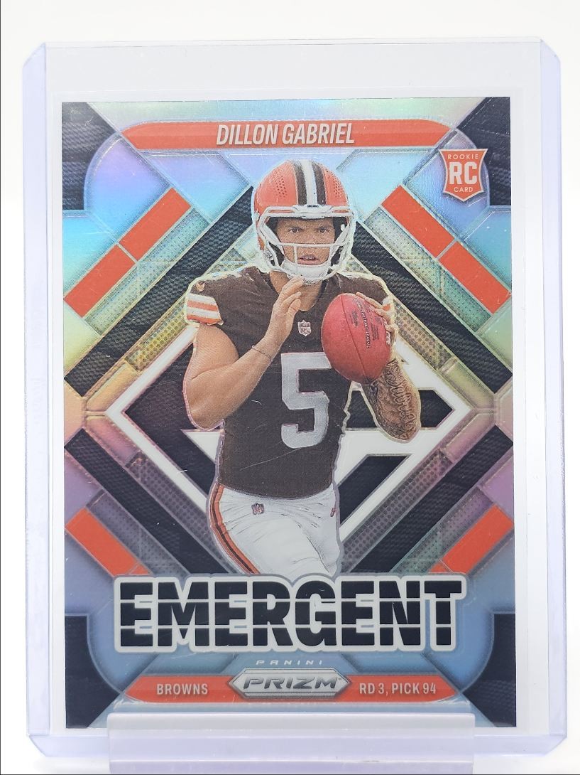 DILLON GABRIEL 2025 PANINI PRIZM EMERGENT ROOKIE SILVER PRIZM RC Q2620
