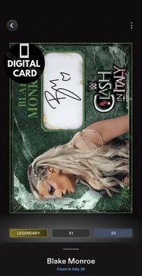 DIGITAL WWE SLAM BLAKE MONROE CLASH IN ITALY 26 LEGENDARY GREEN MARBLE SIGNATURE