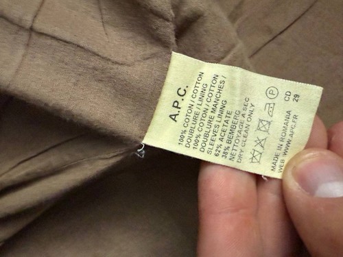 A.P.C Brown Trench Jacket Coat Rue Madame Paris Vintage Medium - Picture 5 of 7