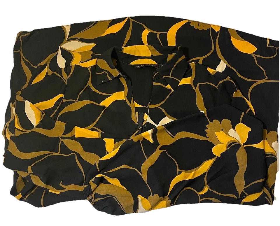 Blusa túnica estampada Colleen Lopez para mujer talla M con cuello y cuello en V mangas largas Foto 3 de 3