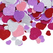 360 Pcs Glitter Heart Stickers, Self Adhesive Foam Hearts, 4 Sizes 5 Colors H...