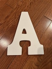 Wood Alphabet Letter  A  White Crafting Home Decor Kids Room Classroom Art New