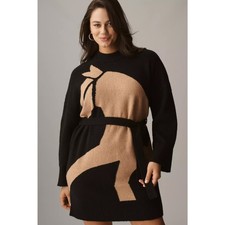 nwt ANTHROPOLOGIE COREY LYNN CALTER sz 1X Heidi Horse Icon Belted sweater dress