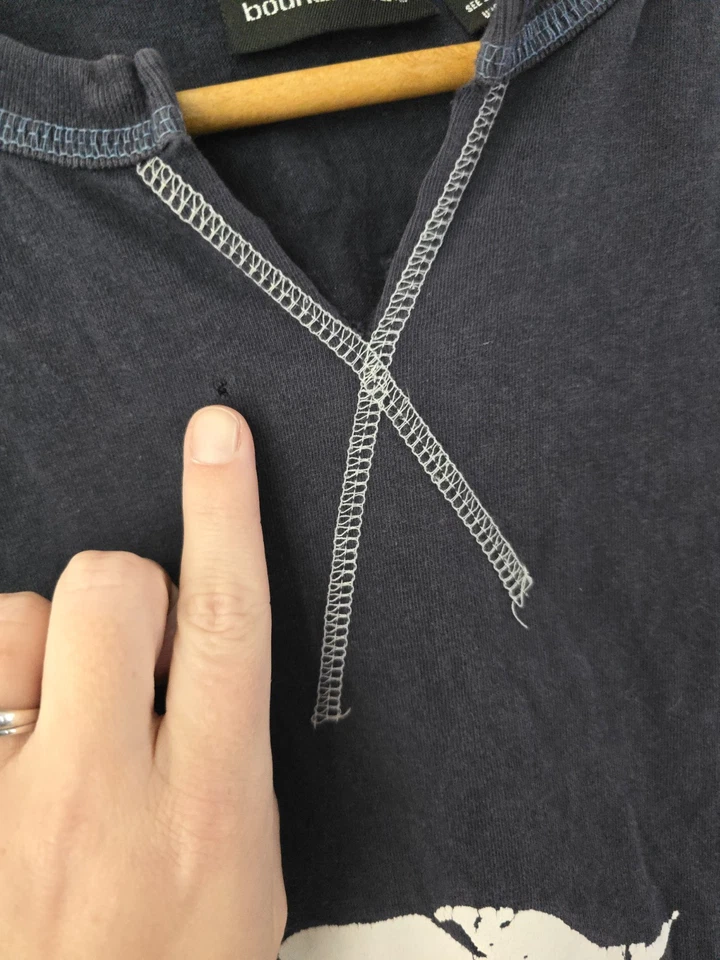 Camisa De Colección Sin Límites Para Hombre Grande L Dobladillo Crudo Grifo 92 Y2K Azul Marino *leer Foto 4 de 4