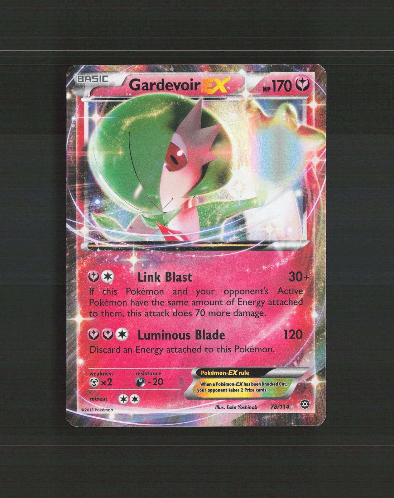 Gardevoir EX 78/114 Steam Siege Ultra Rare Holo Pokemon Card LP