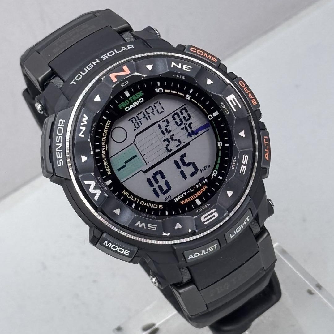 Excellent condition PRO TREK PRW-2500 radio solar watch, black