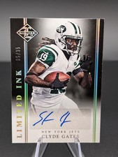 2014 PANINI LIMITED INK CLYDE GATES #LI-CG SILVER /35 AU JETS