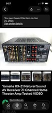 Yamaha RX-Z1 Natural Sound AV Receiver 7.1 Channel Home Theater Amp Tested VIDEO