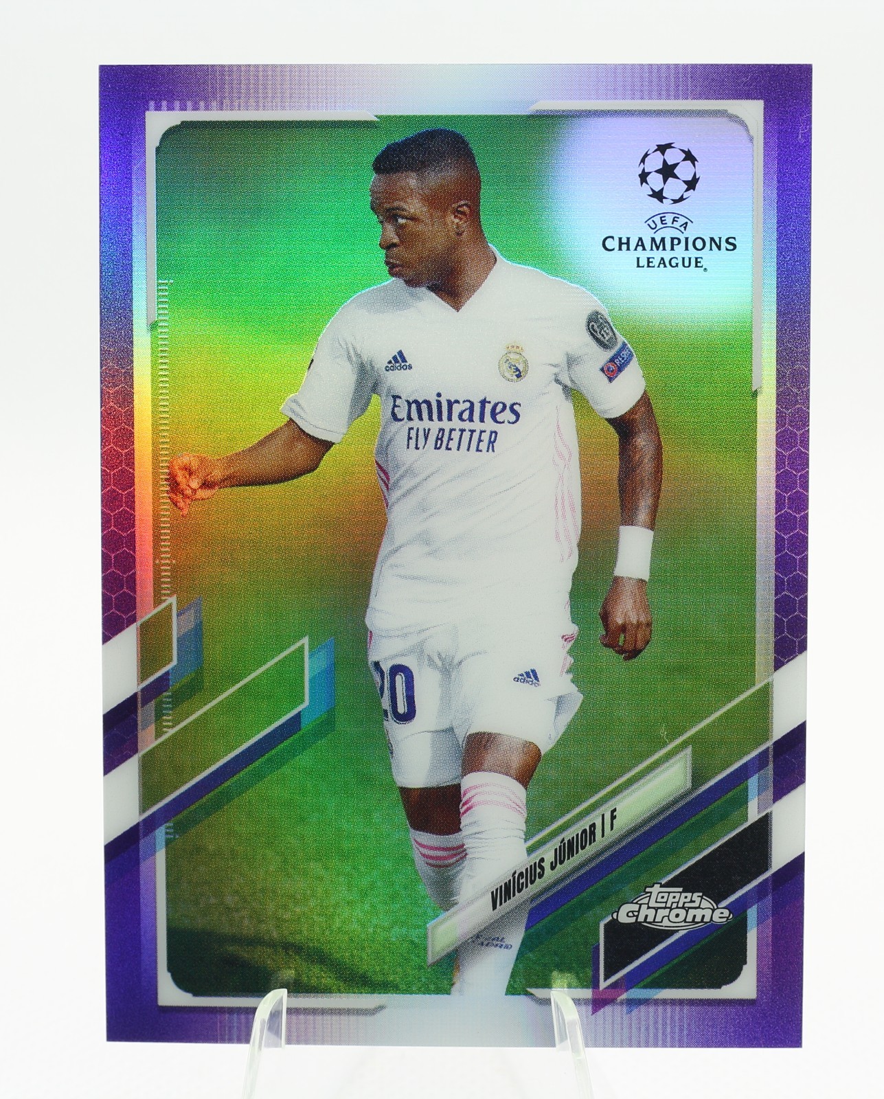 2020-21 Topps Chrome UCL Purple Refractor #'d /250 Vinicius Junior Vinícius #89