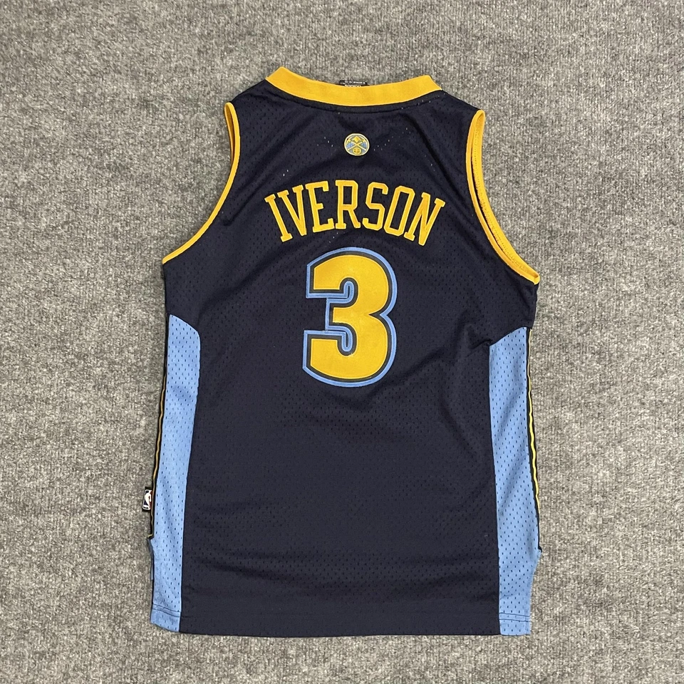Camiseta Retro 2006-10 Alt Denver Nuggets Allen Iverson #3 Juvenil M Azul Adidas Foto 2 de 4
