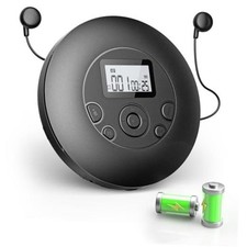 Portable CD Player Rechargeable with Headphones for Home Car Travel Black
