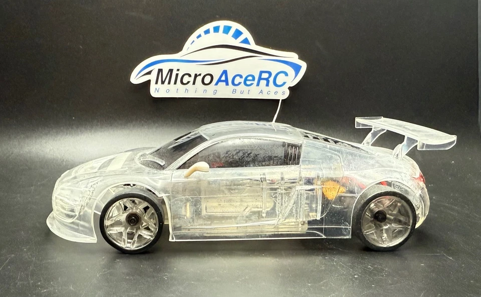 Used Mini-z MR02 ASF Very Rare Clear Audi R8 body and Chassis - Image 4 of 4