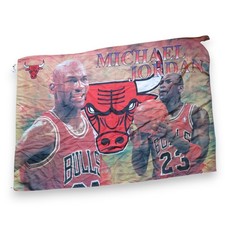 Original 90's Vintage Michael Jordan Flag Chicago Bulls 94x136.5cm Basketball NBA