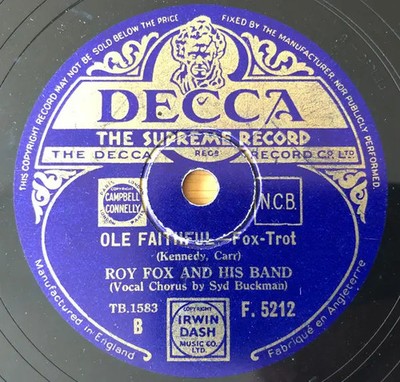 SCHELLACK Roy Fox & His Band I Saw Stars / Ole Faithful Decca