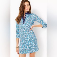 Lilly Pulitzer Women's large Ainslee 3/4 Sleeve Dress Preppy 60s 70s NEW