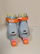 Barbie Grow With Me 1, 2, 3 Blue Inline Roller Skates 2-5 Yrs Working Fast Ship