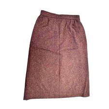 Vintage 70s 80s Striped Wool Pencil Skirt Knee Length Office Academia