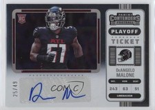 2022 Contenders Rookie Variation Playoff Ticket 25/49 DeAngelo Malone Auto 0x1