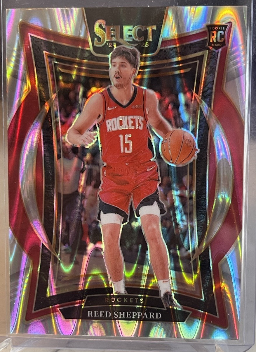2024-25 Panini Select Concourse Reed Sheppard #68 Silver Tectonic Rookie ROCKETS