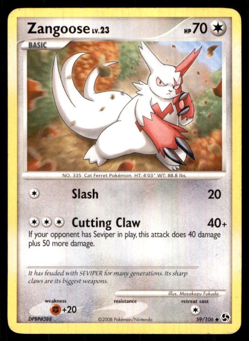 2008 Great Encounters Zangoose Uncommon #59/106