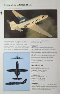 #ad Cessna Citation Plane Picture Aircraft Article Original Vtg Detail Sheet $3.99