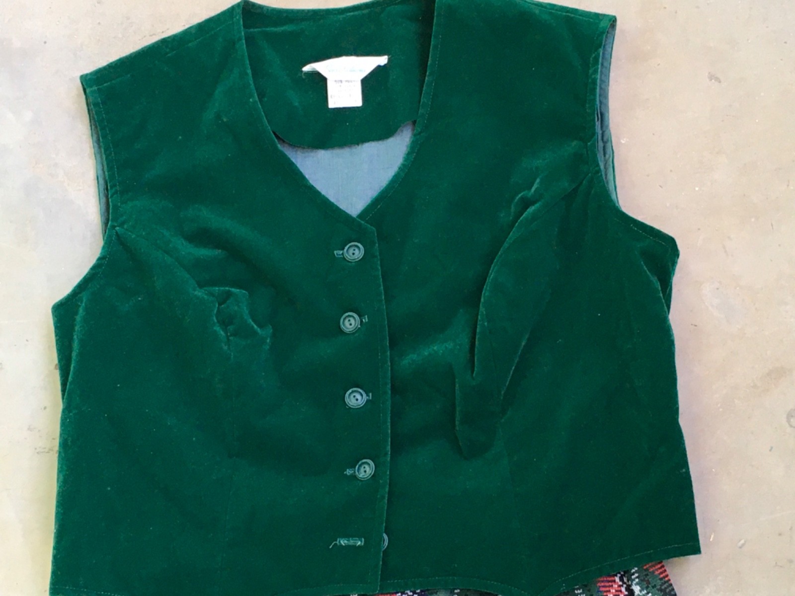 Sears Fashion USA Womens 16 Maxi Skirt Set 70s Tartan Plaid Matching Velvet Vest