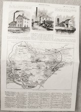 Einzelne Zeitungsseite "Illustrirte Zeitung" Juli 1857 Bergbau Oelsnitz u. Umgeb