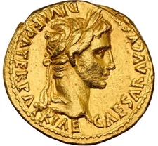 Augustus Caesar 27BC-14AD Gold Aureus Roman Empire NGC XF 4/5-2/5 Treasure Coin