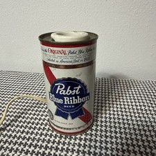 Pabst Blue Ribbon PBR 12oz Beer Can Portable Lamp Plug In Light.