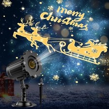 3D Dynamic Christmas Projector Lights Outdoor Indoor-2025 Upgrade Santa in Sl...