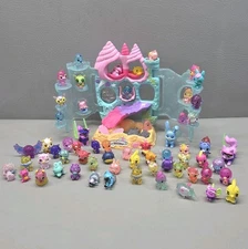 Hatchimals CollEGGtibles Mermal Magic Coral Castle Playset & 63 Figure Lot
