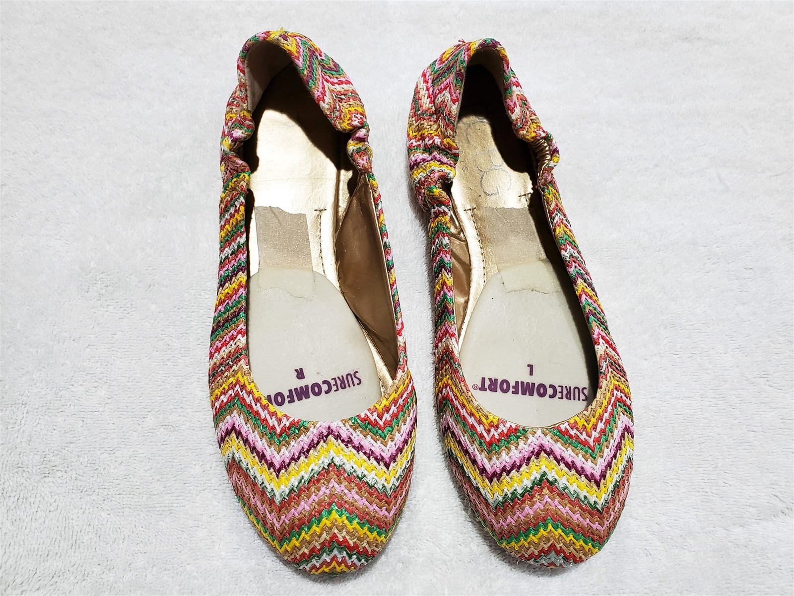 BCBG Paris Multi-Color Chevron Pattern Ballet Fla… - image 1