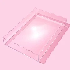 Taylor Elliott Designs Medium Rectangle Clear Wavy Acrylic Tray