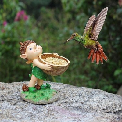 Elfe Garten Statue kleine Skulptur Rasen Ornament